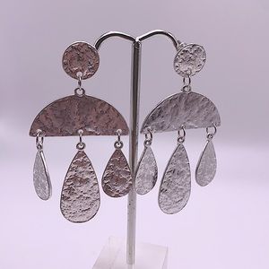 Hammered Silver Chandelier Earrings NEW